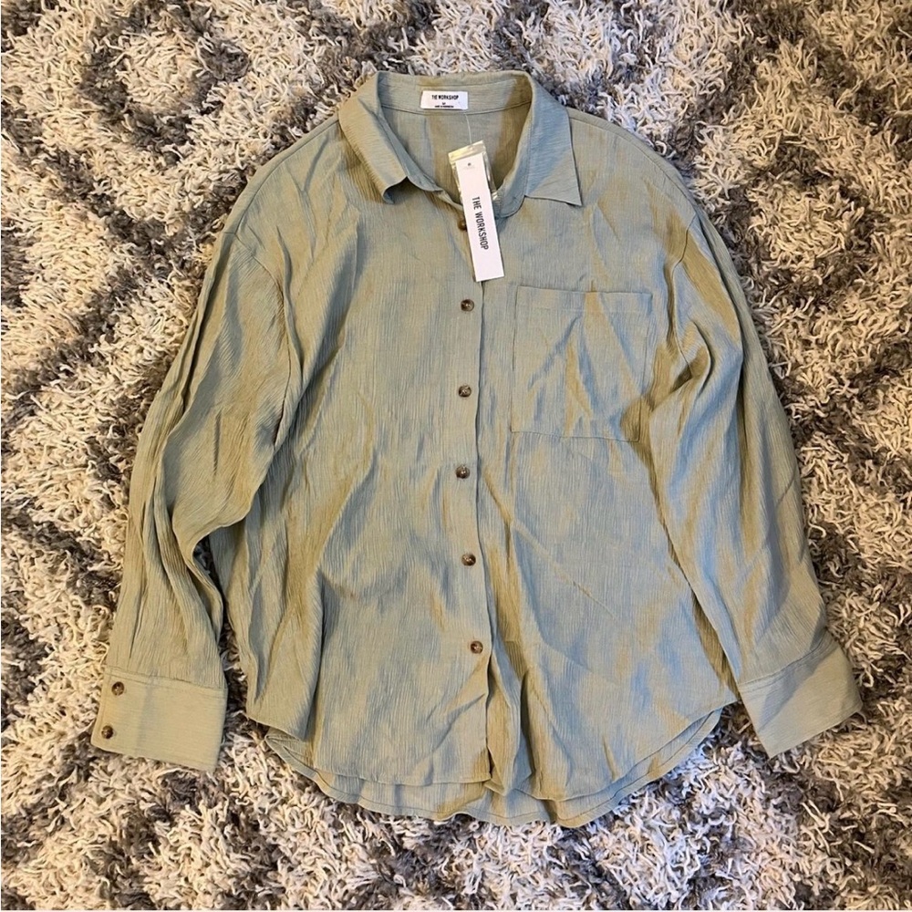Workshop Republic Clothing Olive Button-Down Shirt